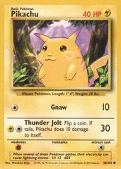 Pikachu - 58/102 - Common - Unlimited Edition - YELLOW CHEEKS